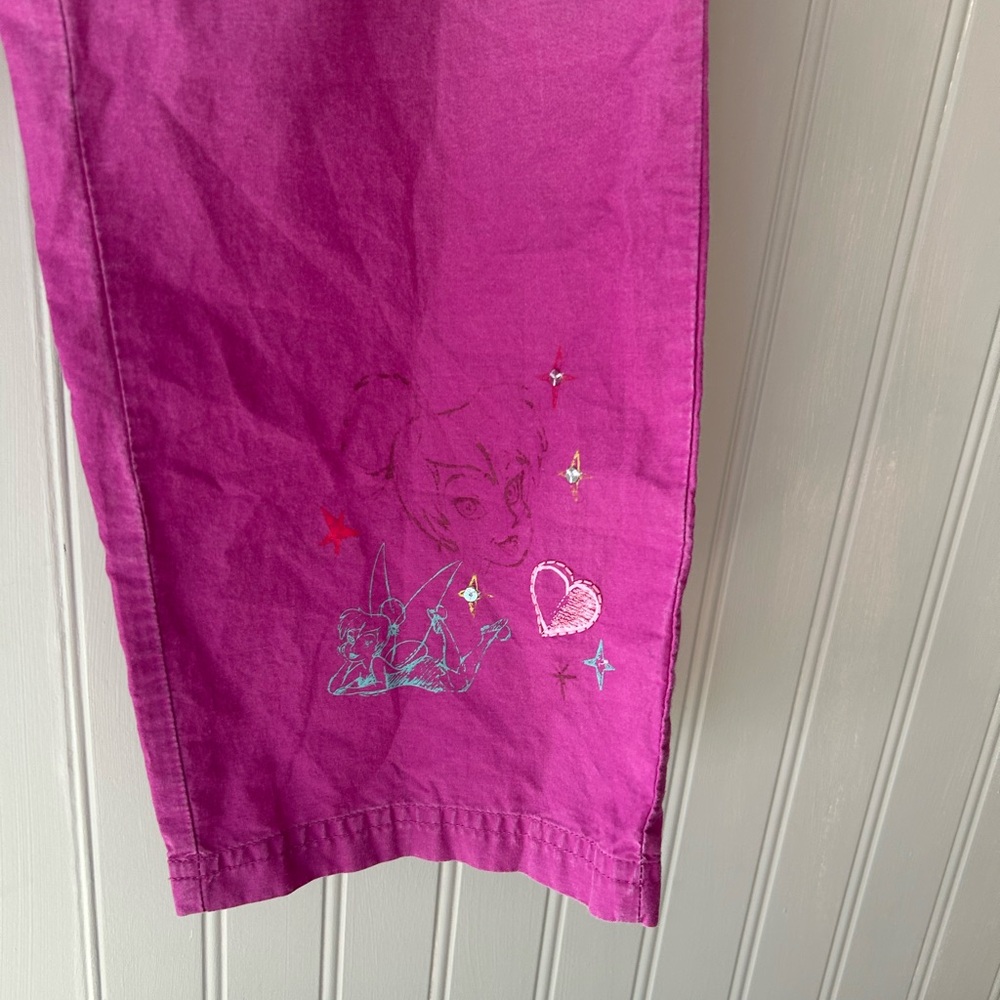 Y2K Disney Tinkerbell Pink Ombre Pajama Pants Size Small Drawstring - Picture 3 of 4
